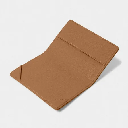 CAPRI CANVAS PASSPORT COVER | Tan / Off White | 14.5cm x 10cm x 1cm - image 2