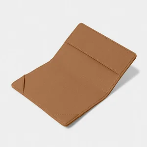 CAPRI CANVAS PASSPORT COVER | Tan / Off White | 14.5cm x 10cm x 1cm - image 2