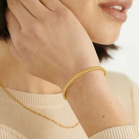 CELINE ROPE BANGLE | Gold Coated | 0.48cm x 6.28cm x 4.98cm - image 3