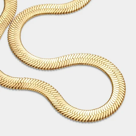 CIANA LARGE SNAKE CHAIN NECKLACE | Gold Coated | 42cm + 5cm extender - image 2