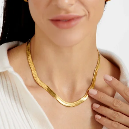 CIANA LARGE SNAKE CHAIN NECKLACE | Gold Coated | 42cm + 5cm extender - image 3