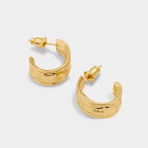 CLEYO HOOP EARRINGS | Gold Coated | 0.2cm x 0.09cm x 1.63cm - image 1
