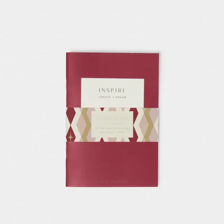 DUO NOTEBOOK | INSPIRE CREATE DREAM | Berry Red | 15cm x 10.5cm x 1cm - image 1