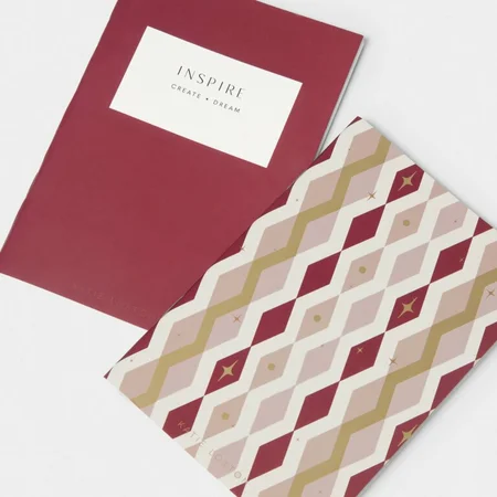 DUO NOTEBOOK | INSPIRE CREATE DREAM | Berry Red | 15cm x 10.5cm x 1cm - image 2