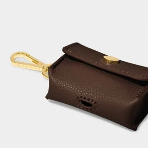 CLIP ON AIRPOD CASE | Chocolate | 6cm x 7.5cm x 2.5cm - image 3