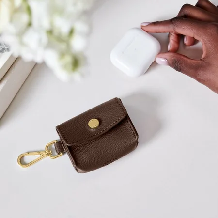 CLIP ON AIRPOD CASE | Chocolate | 6cm x 7.5cm x 2.5cm - image 4