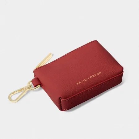 CLIP ON COIN PURSE | Garnet Red | 8cm x 10.5cm x 3cm - image 1