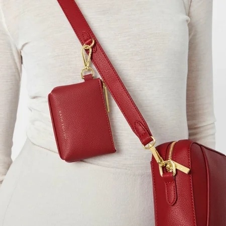 CLIP ON COIN PURSE | Garnet Red | 8cm x 10.5cm x 3cm - image 3