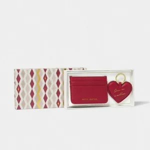 HEART KEYRING AND CARD HOLDER SET | ONE IN A MILLION | Garnet Red | 10.5cm x 19.5cm x 3cm - image 1