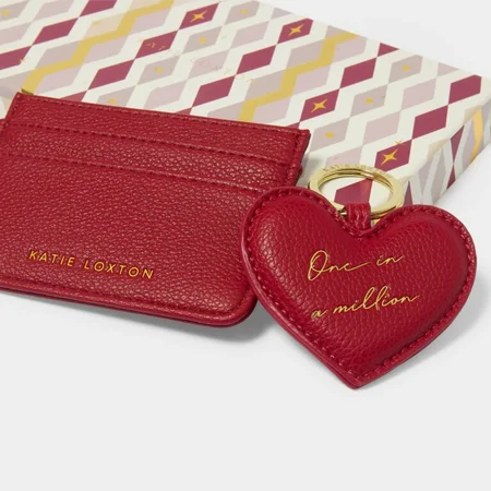 HEART KEYRING AND CARD HOLDER SET | ONE IN A MILLION | Garnet Red | 10.5cm x 19.5cm x 3cm - image 2