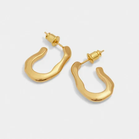 HERA HOOP EARRINGS | Gold Coated | 2.43cm x 0.38cm x 1.55cm - image 1