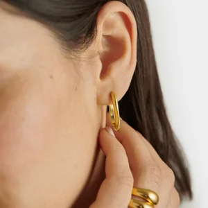 HERA HOOP EARRINGS | Gold Coated | 2.43cm x 0.38cm x 1.55cm - image 2