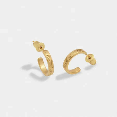 LUNA HOOP EARRINGS | Gold Coated | 1.44cm x 0.03cm x 1.4cm - image 1