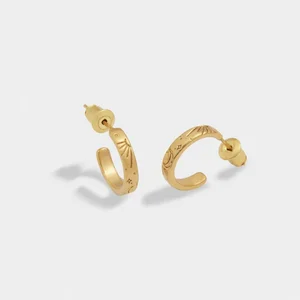 LUNA HOOP EARRINGS | Gold Coated | 1.44cm x 0.03cm x 1.4cm - image 1