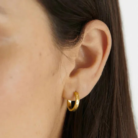 LUNA HOOP EARRINGS | Gold Coated | 1.44cm x 0.03cm x 1.4cm - image 2
