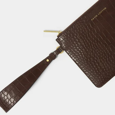 MARNI FAUX CHOC WRISTLET POUCH | Chocolate | 16cm x 24cm x 1cm - image 1