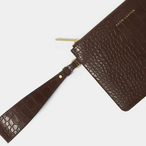 MARNI FAUX CHOC WRISTLET POUCH | Chocolate | 16cm x 24cm x 1cm - image 1