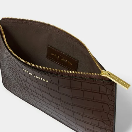 MARNI FAUX CHOC WRISTLET POUCH | Chocolate | 16cm x 24cm x 1cm - image 2