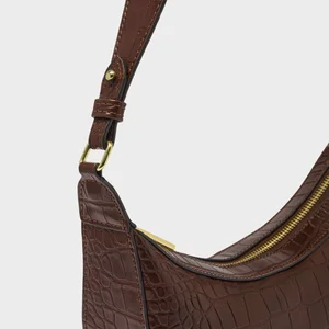 MARNI FAUX CROC SMALL SHOULDER BAG | Chocolate|17.5cm x 24cm x 7cm - image 2