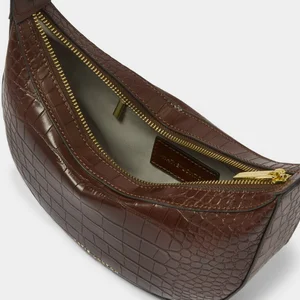 MARNI FAUX CROC SMALL SHOULDER BAG | Chocolate|17.5cm x 24cm x 7cm - image 3