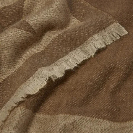 PRINTED BLANKET SCARF | LARGE STAR | Chocolate / Soft Tan | 190cm x 75cm x 1cm - image 2
