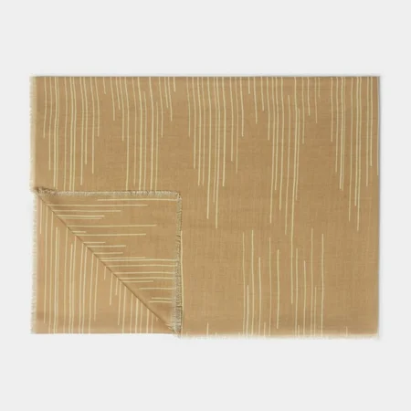 PRINTED SCARF | DASHED LINE | Camel / Off White | 184cm x 86cm x 1cm - image 1