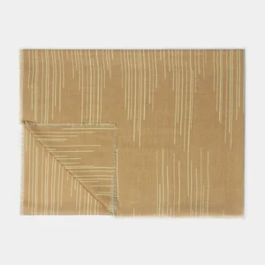 PRINTED SCARF | DASHED LINE | Camel / Off White | 184cm x 86cm x 1cm - image 1