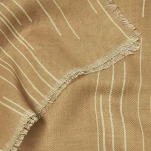 PRINTED SCARF | DASHED LINE | Camel / Off White | 184cm x 86cm x 1cm - image 3