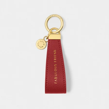 SENTIMENT LOOP KEYRING | FABULOUS FRIEND | Garnet Red | 9.5cm x 3.2cm x 0.5cm - image 1