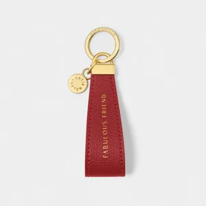 SENTIMENT LOOP KEYRING | FABULOUS FRIEND | Garnet Red | 9.5cm x 3.2cm x 0.5cm - image 1