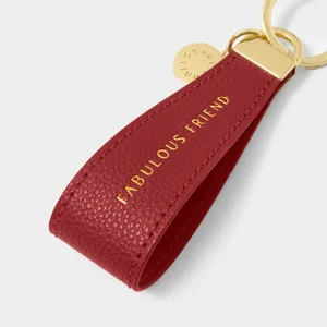 SENTIMENT LOOP KEYRING | FABULOUS FRIEND | Garnet Red | 9.5cm x 3.2cm x 0.5cm - image 2