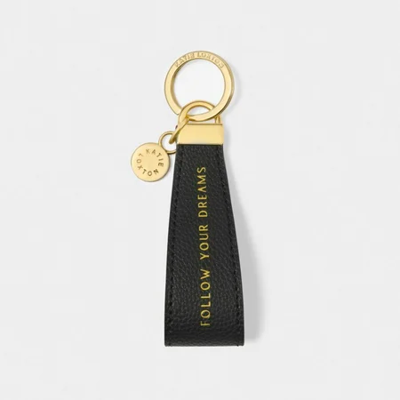 SENTIMENT LOOP KEYRING | FOLLOW YOUR DREAMS | Black | 9.5cm x 3.2cm x 0.5cm - image 1