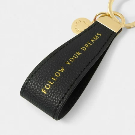 SENTIMENT LOOP KEYRING | FOLLOW YOUR DREAMS | Black | 9.5cm x 3.2cm x 0.5cm - image 2