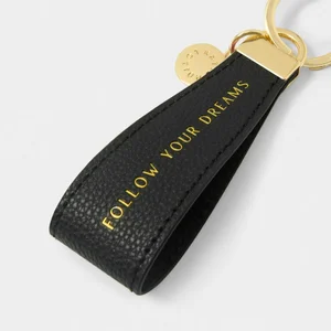 SENTIMENT LOOP KEYRING | FOLLOW YOUR DREAMS | Black | 9.5cm x 3.2cm x 0.5cm - image 2