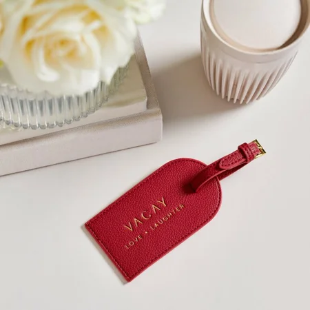 SENTIMENT LUGGAGE TAG | VACAY LOVE LAUGHTER | Garnet Red | 11cm x 6cm x 0.5cm - image 3
