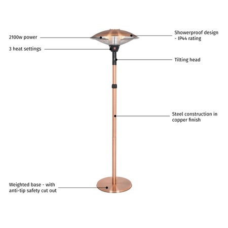 LH Adjustable Standing Heater Copper - image 3