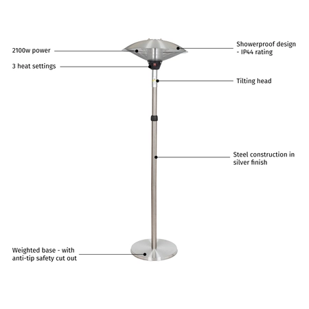 LH Adjustable Standing Heater Silver - image 4