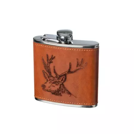 Leather Stag Hip Flask