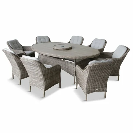 L/Grow St Tropez 8 Seat Dining Set Sand