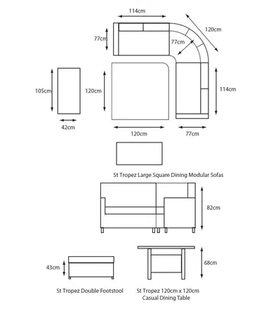 L/Grow St Tropez Large Square Dining Modular Sand - image 2