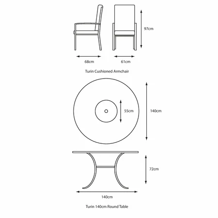 L/Grow Turin 6 Seat Dining Set With Parasol - image 2
