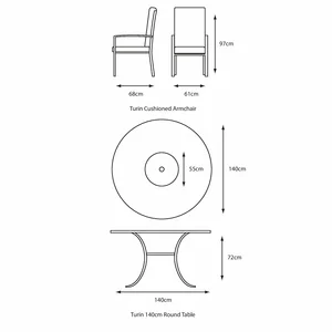 L/Grow Turin 6 Seat Dining Set With Parasol - image 2