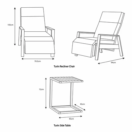 L/Grow Turin Recliner Set - image 2