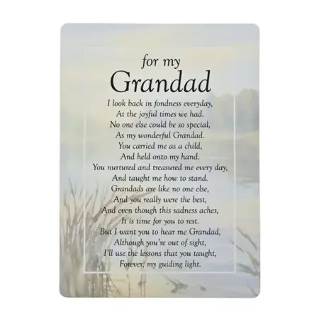 **MULTI 12** Graveside Cards - For My Grandad