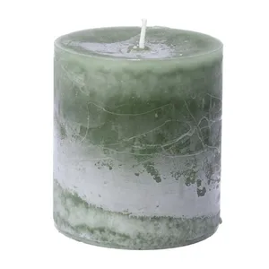 Moss Green Pillar Candle, Sml
