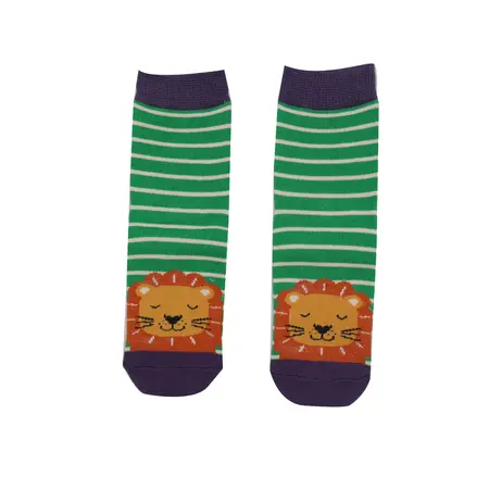 Miss Sparrow Boys Lions Socks Green 2-3Y
