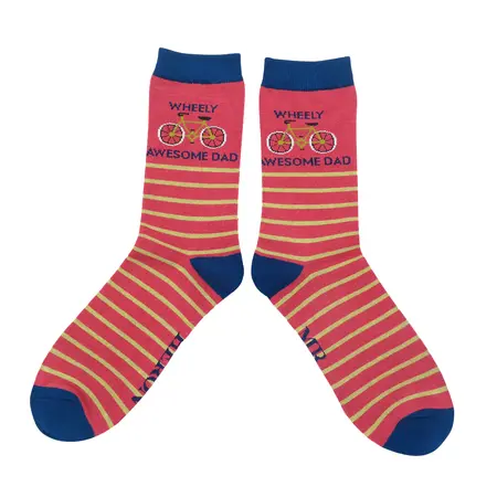 Men's Wheely Awesome Dad Socks Oxblood