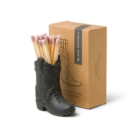 NC Cowboy Boot Black Match Holder With 25 Matches - image 1
