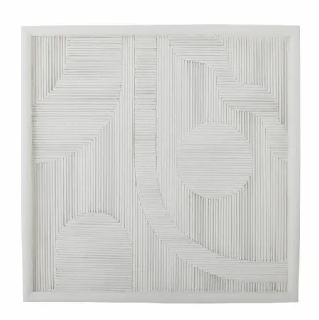 Patina Wall Decor, White, Polyresin - image 1