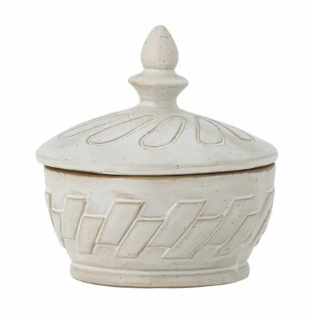 Pauline Jar w/Lid, Nature, Stoneware